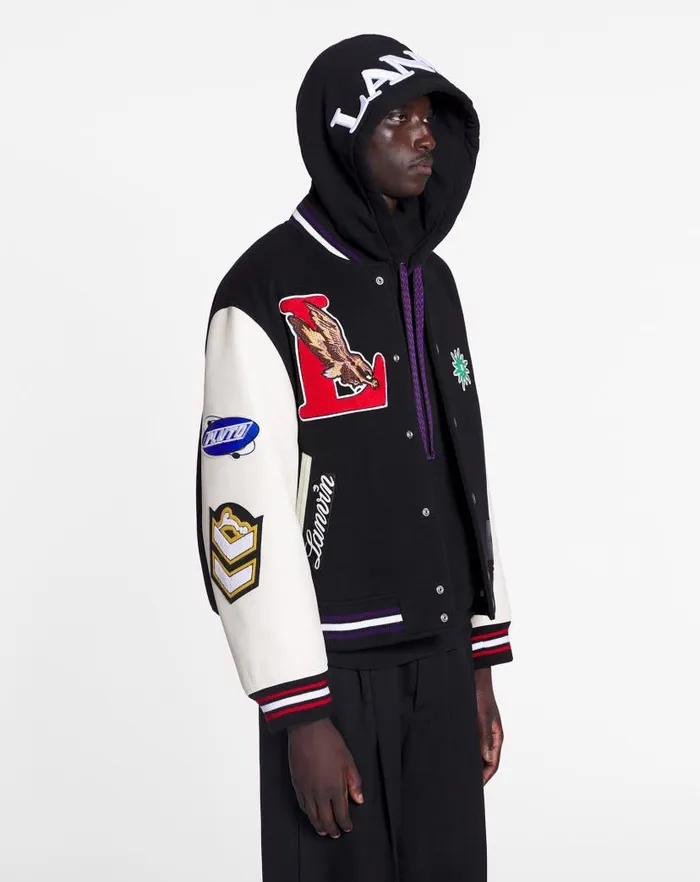 Men Lanvin Coats and Jackets Lanvin X Future Varsity Jacket Black