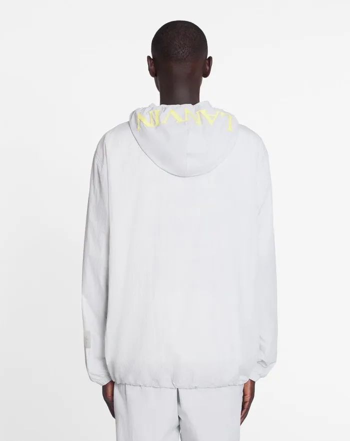 Men Lanvin Coats and Jackets Lanvin X Future Zipped Hoodie With Contrasting Stripes Eagle Grey Men Lanvin Coats and Jackets Lanvin X Future Zipped Hoodie With Contrasting Stripes Eagle Grey