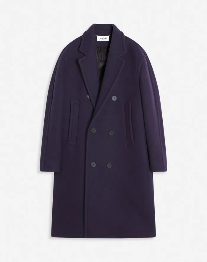 Men Lanvin Coats and Jackets Oversized Doublebreasted Coat Japanese Ink