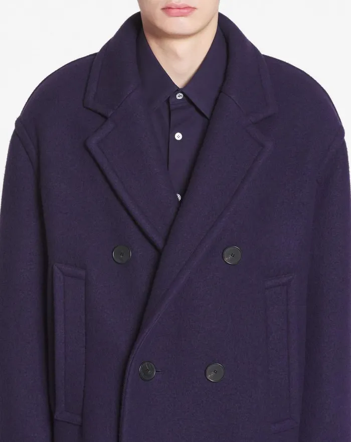 Men Lanvin Coats and Jackets Oversized Doublebreasted Coat Japanese Ink