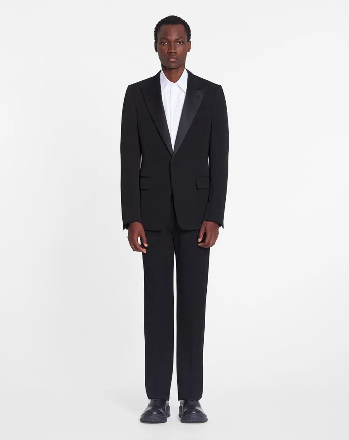 Men Lanvin Coats and Jackets Satin Collar Tuxedo Jacket Black Men Lanvin Coats and Jackets Satin Collar Tuxedo Jacket Black