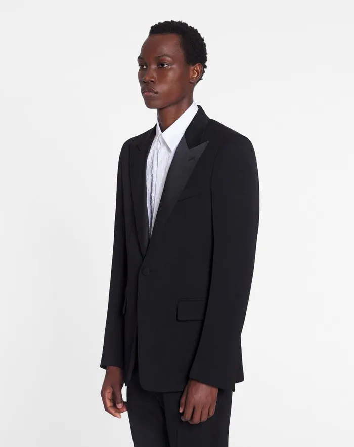 Men Lanvin Coats and Jackets Satin Collar Tuxedo Jacket Black Men Lanvin Coats and Jackets Satin Collar Tuxedo Jacket Black