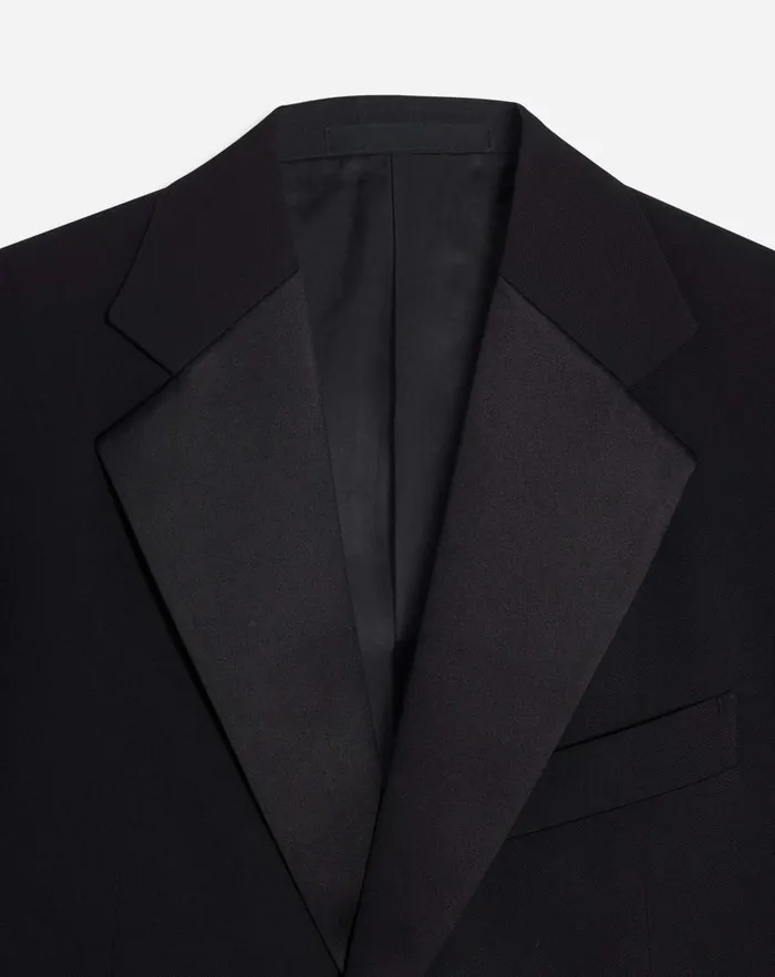 Men Lanvin Coats and Jackets Singlebreasted Flap Pockets Jacket With Satin Lapels Black