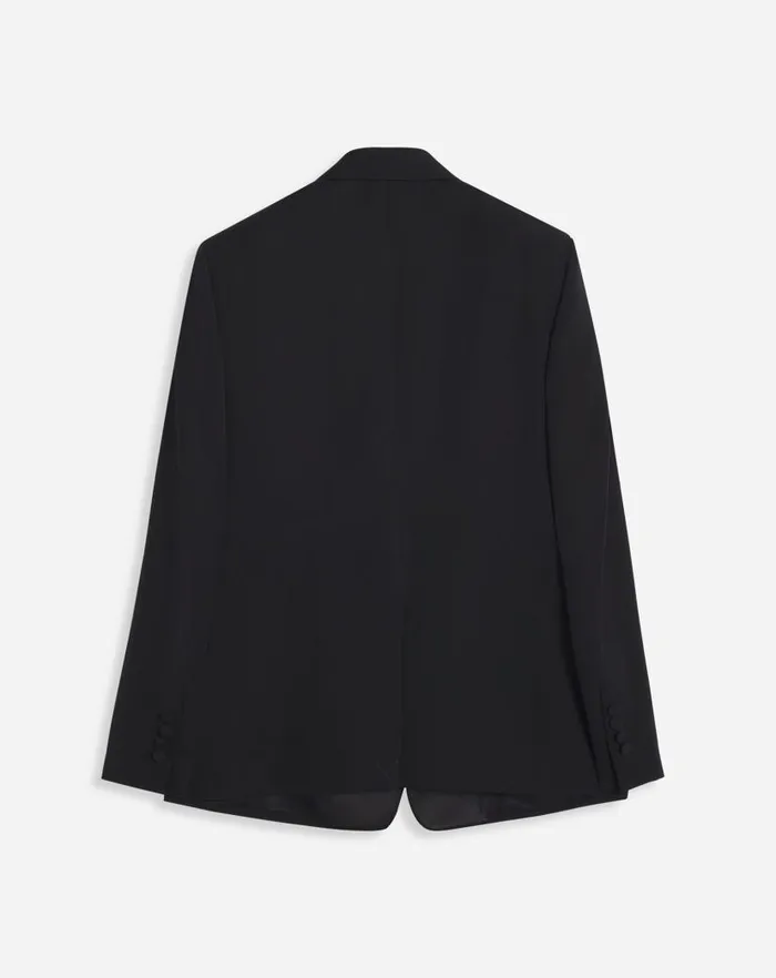 Men Lanvin Coats and Jackets Singlebreasted Flap Pockets Jacket With Satin Lapels Black