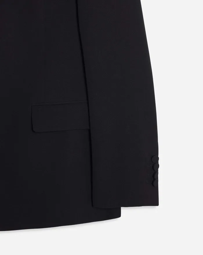 Men Lanvin Coats and Jackets Singlebreasted Flap Pockets Jacket With Satin Lapels Black