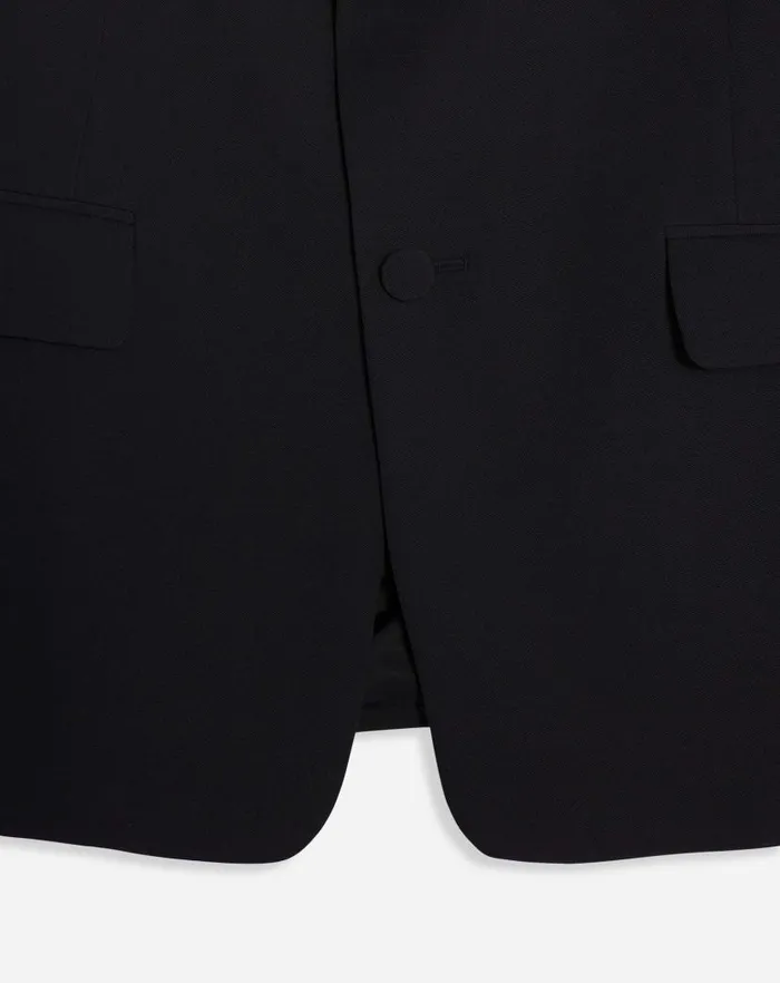 Men Lanvin Coats and Jackets Singlebreasted Flap Pockets Jacket With Satin Lapels Black