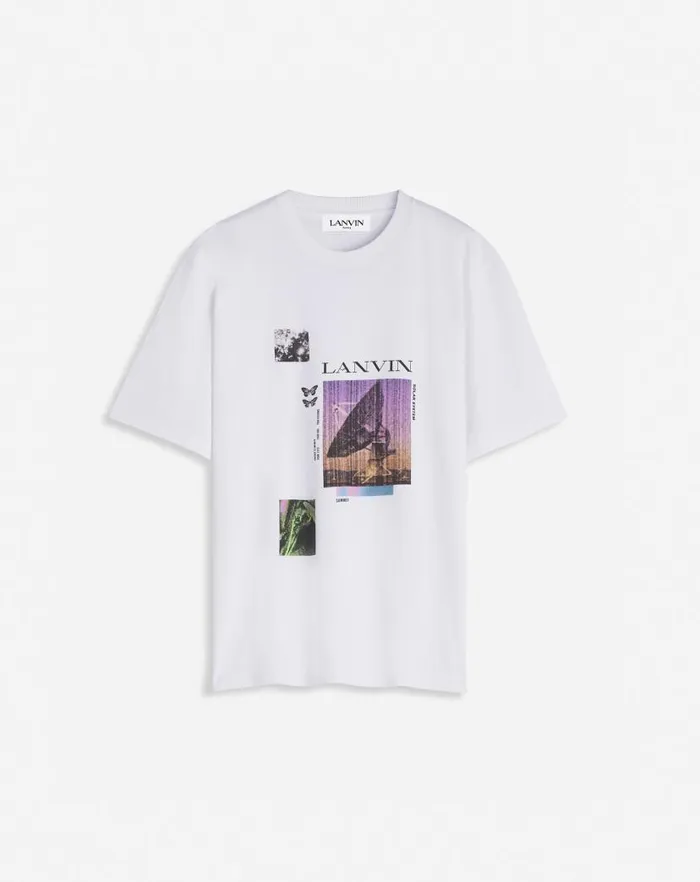 Men Lanvin Coats and Jackets Unisex Printed Tshirt Optic White