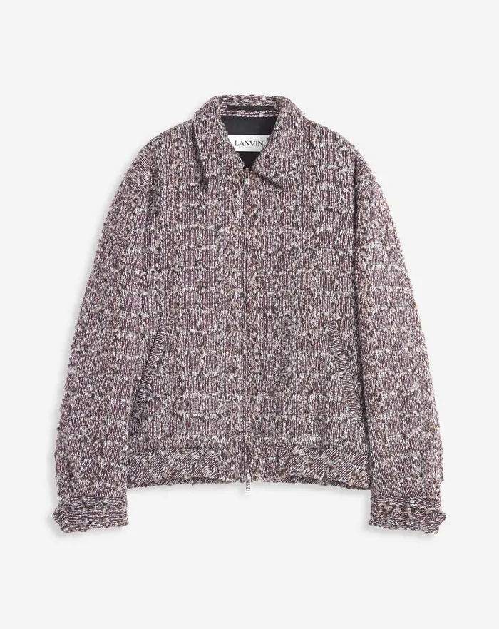 Men Lanvin Coats and Jackets Unisex Textured Jacket Burgundyblue