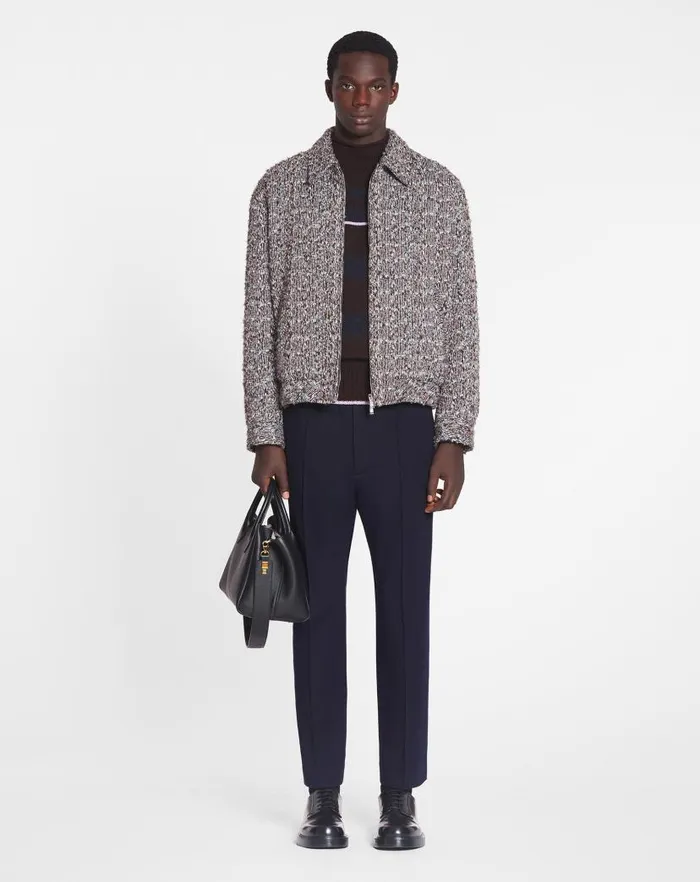 Men Lanvin Coats and Jackets Unisex Textured Jacket Burgundyblue