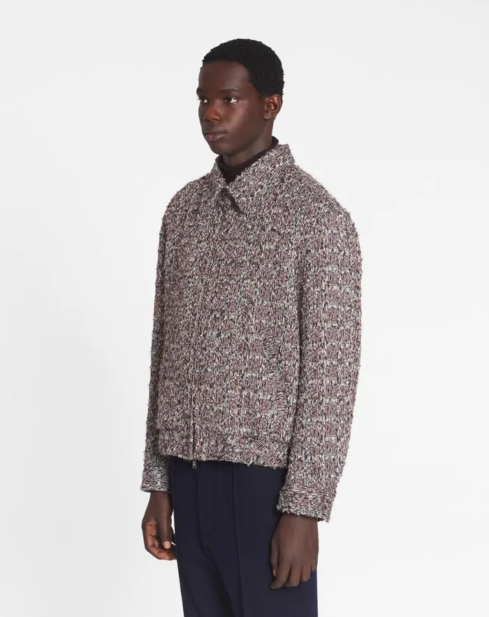 Men Lanvin Coats and Jackets Unisex Textured Jacket Burgundyblue