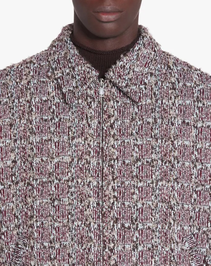 Men Lanvin Coats and Jackets Unisex Textured Jacket Burgundyblue