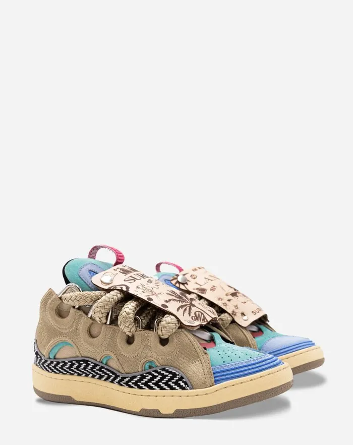 Men Lanvin Curb Curb Sneakers By Surgeon For Men Light Blue