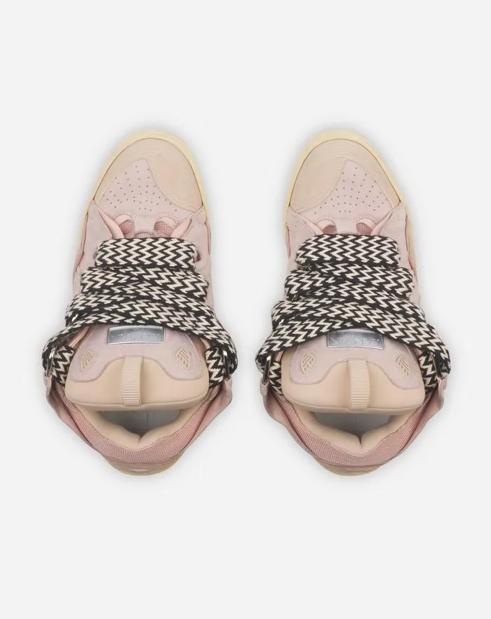 Men Lanvin Curb Leather Curb Sneakers Pink Men Lanvin Curb Leather Curb Sneakers Pink