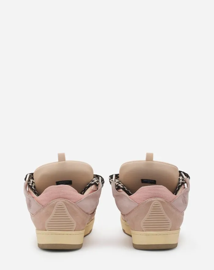Men Lanvin Curb Leather Curb Sneakers Pink Men Lanvin Curb Leather Curb Sneakers Pink