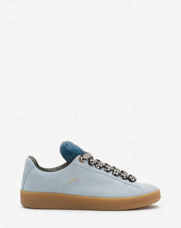 Men Lanvin Curb Lite Lanvin X Future Hyper Curb Sneakers In Leather And Suede For Men Bluedark Blue