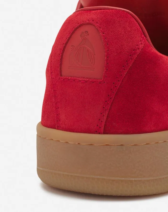 Men Lanvin Curb Lite Lanvin X Future Hyper Curb Sneakers In Leather And Suede For Men Poppy Redorange Men Lanvin Curb Lite Lanvin X Future Hyper Curb Sneakers In Leather And Suede For Men Poppy Redorange