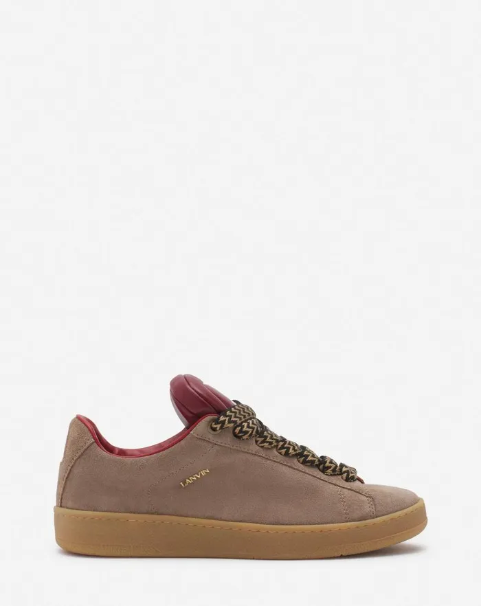 Men Lanvin Curb Lite Lanvin X Future Hyper Curb Sneakers In Leather And Suede For Men Taupered