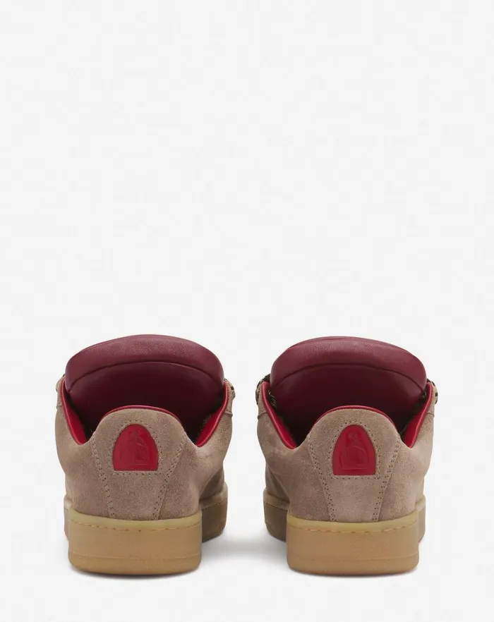 Men Lanvin Curb Lite Lanvin X Future Hyper Curb Sneakers In Leather And Suede For Men Taupered Men Lanvin Curb Lite Lanvin X Future Hyper Curb Sneakers In Leather And Suede For Men Taupered