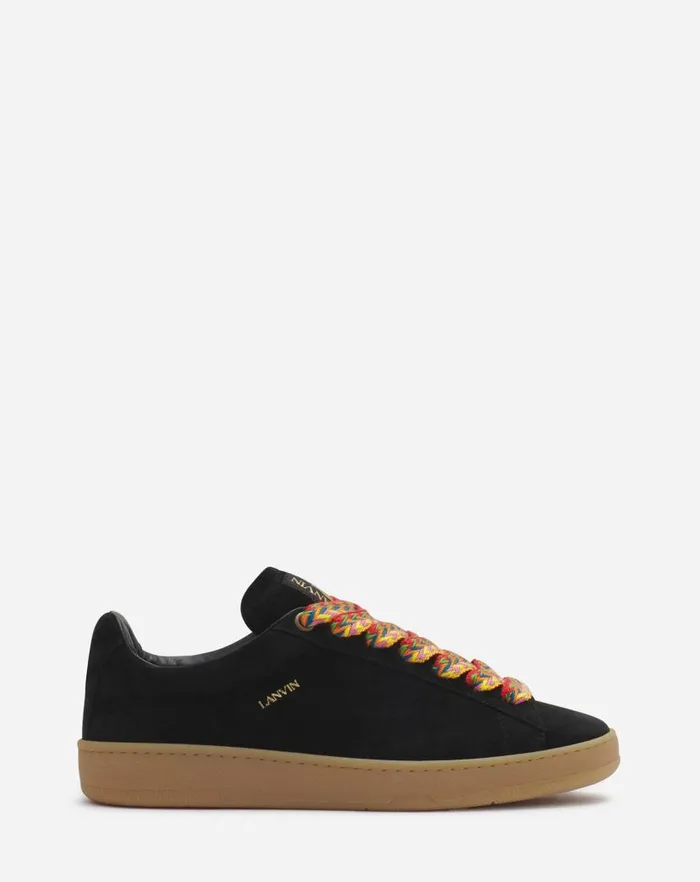 Men Lanvin Curb Lite Suede Curb Lite Sneakers Black
