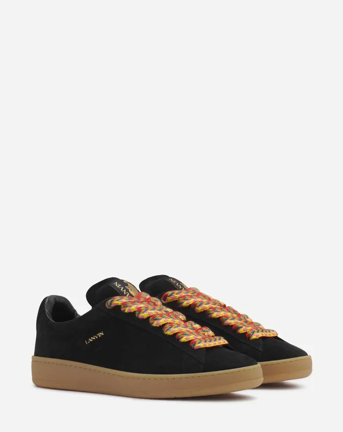Men Lanvin Curb Lite Suede Curb Lite Sneakers Black