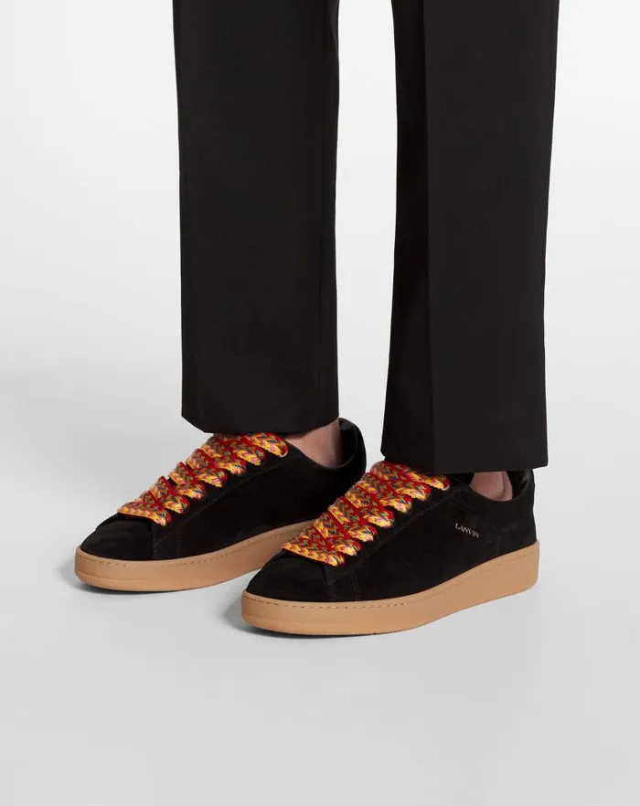 Men Lanvin Curb Lite Suede Curb Lite Sneakers Black