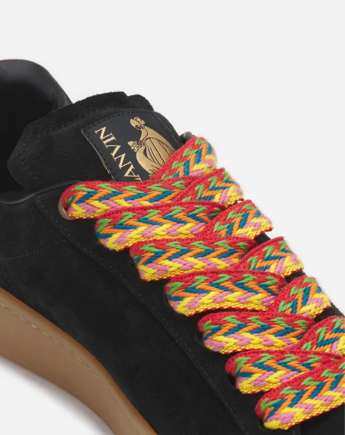 Men Lanvin Curb Lite Suede Curb Lite Sneakers Black