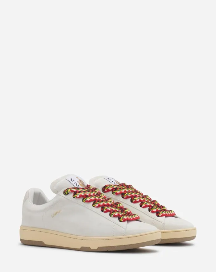 Men Lanvin Curb Lite Suede Curb Lite Sneakers White