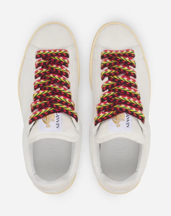 Men Lanvin Curb Lite Suede Curb Lite Sneakers White