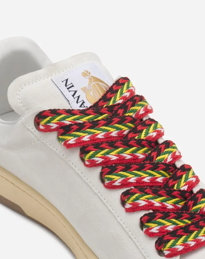 Men Lanvin Curb Lite Suede Curb Lite Sneakers White
