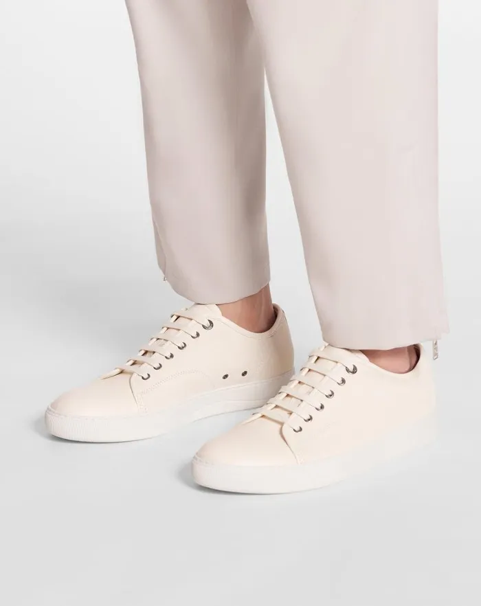 Men Lanvin DBB1 Dbb1 Leather And Suede Sneakers Cream