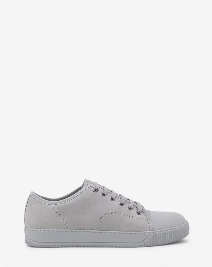 Men Lanvin DBB1 Dbb1 Leather And Suede Sneakers Light Greylight Grey