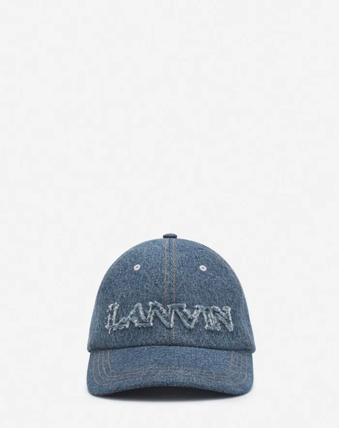 Men Lanvin Hats Lanvin Cap In Denim Denim Blue