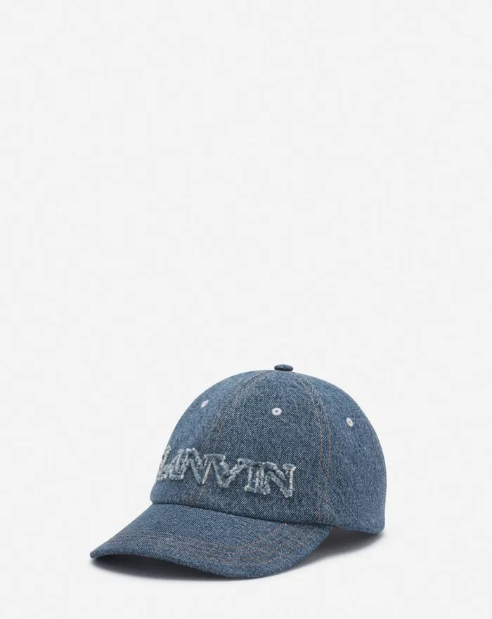 Men Lanvin Hats Lanvin Cap In Denim Denim Blue Men Lanvin Hats Lanvin Cap In Denim Denim Blue