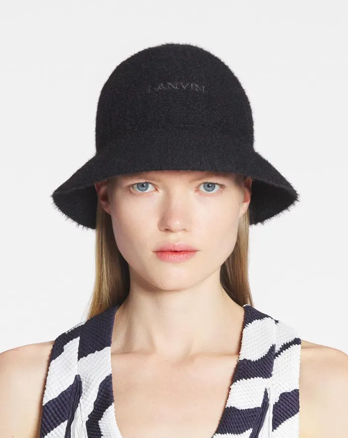 Men Lanvin Hats Lanvin Cotton Bucket Hat Black Men Lanvin Hats Lanvin Cotton Bucket Hat Black