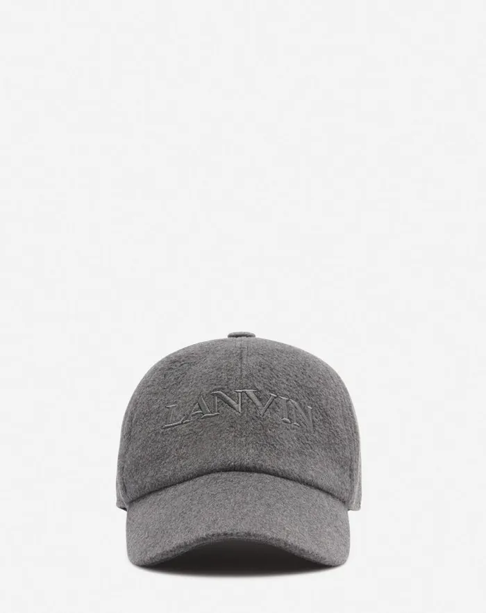 Men Lanvin Hats Lanvin Wool Cap Dark Grey