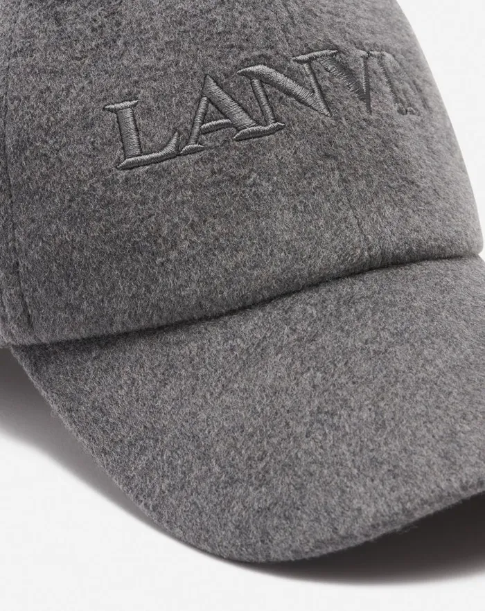 Men Lanvin Hats Lanvin Wool Cap Dark Grey