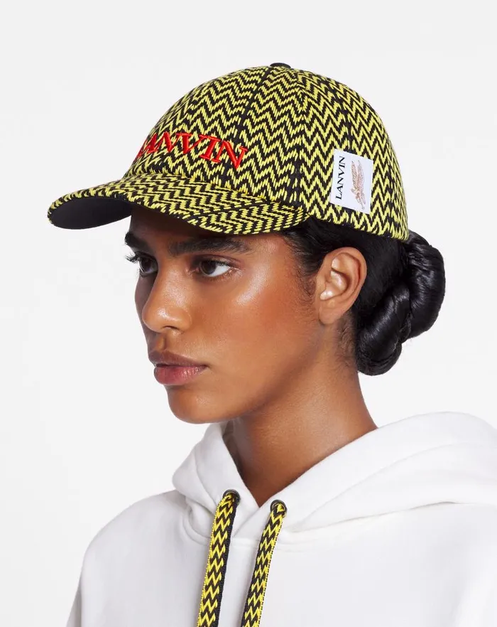 Men Lanvin Hats Lanvin X Future Curb Cotton Cap Blackyellow Men Lanvin Hats Lanvin X Future Curb Cotton Cap Blackyellow