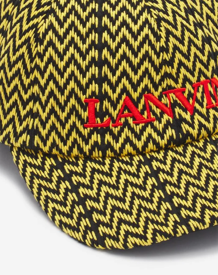 Men Lanvin Hats Lanvin X Future Curb Cotton Cap Blackyellow Men Lanvin Hats Lanvin X Future Curb Cotton Cap Blackyellow