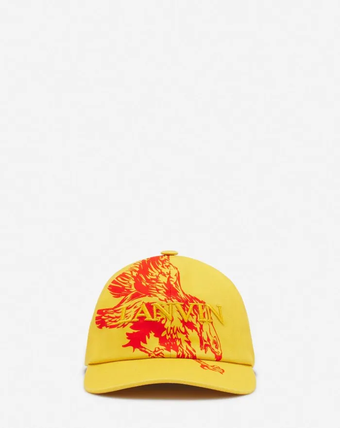 Men Lanvin Hats Lanvin X Future Eagle Cotton Cap Cornbright Orange