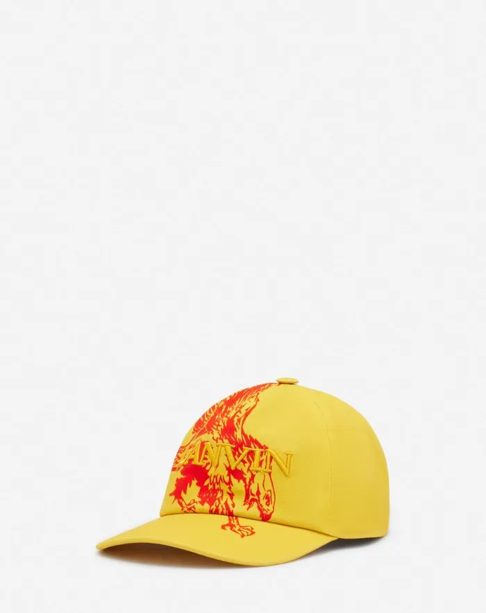 Men Lanvin Hats Lanvin X Future Eagle Cotton Cap Cornbright Orange Men Lanvin Hats Lanvin X Future Eagle Cotton Cap Cornbright Orange