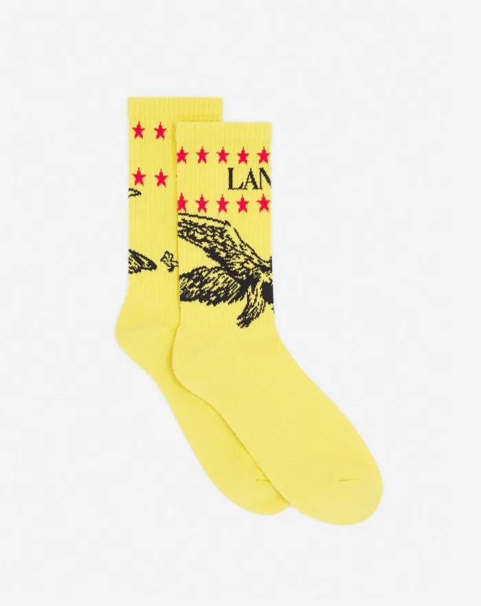 Men Lanvin Hats Lanvin X Future Lanvin Logo And Cotton Eagle Socks Cornbright Orange Men Lanvin Hats Lanvin X Future Lanvin Logo And Cotton Eagle Socks Cornbright Orange