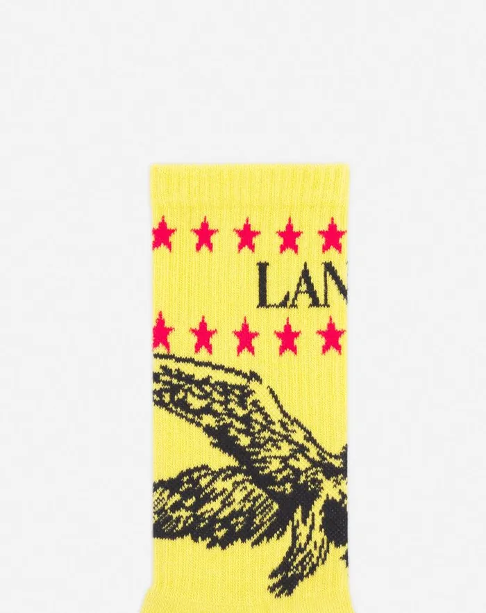 Men Lanvin Hats Lanvin X Future Lanvin Logo And Cotton Eagle Socks Cornbright Orange Men Lanvin Hats Lanvin X Future Lanvin Logo And Cotton Eagle Socks Cornbright Orange