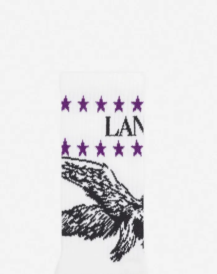 Men Lanvin Hats Lanvin X Future Lanvin Logo And Cotton Eagle Socks White Mustangblack Men Lanvin Hats Lanvin X Future Lanvin Logo And Cotton Eagle Socks White Mustangblack