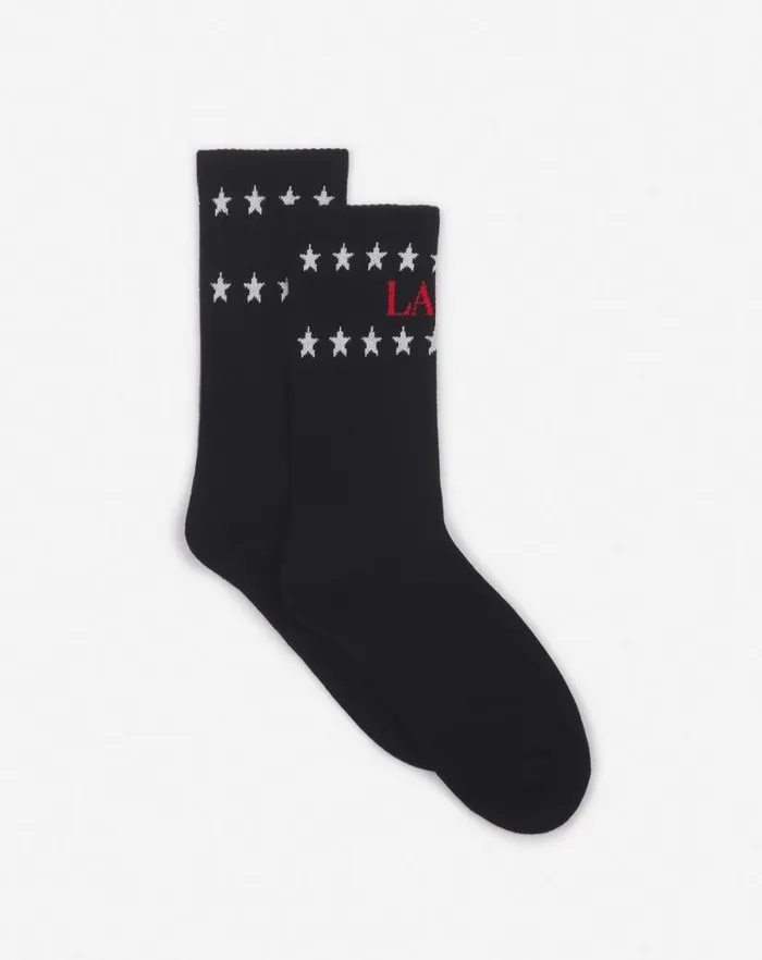Men Lanvin Hats Lanvin X Future Stars Cotton Socks Blackred