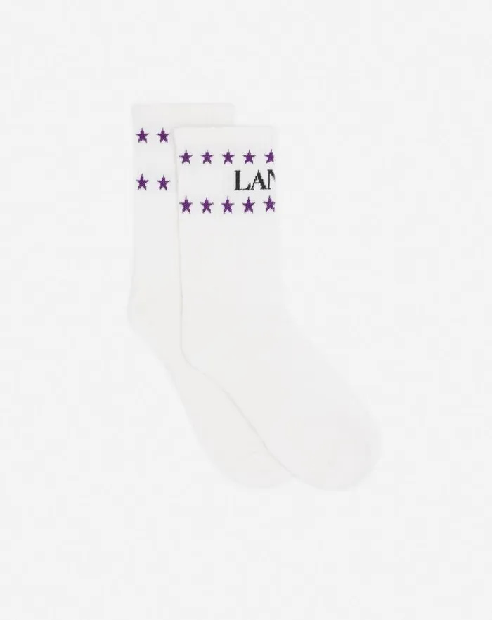 Men Lanvin Hats Lanvin X Future Stars Cotton Socks White Mustangblack