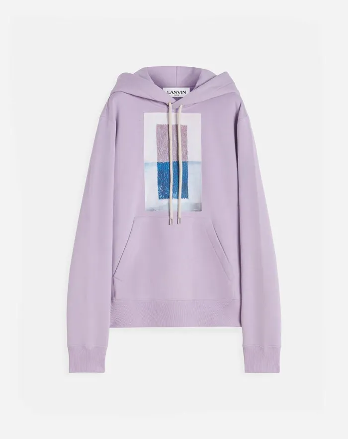 Men Lanvin Knitwear and Sweatshirts Archives Print Classic Hoodie Wisteria