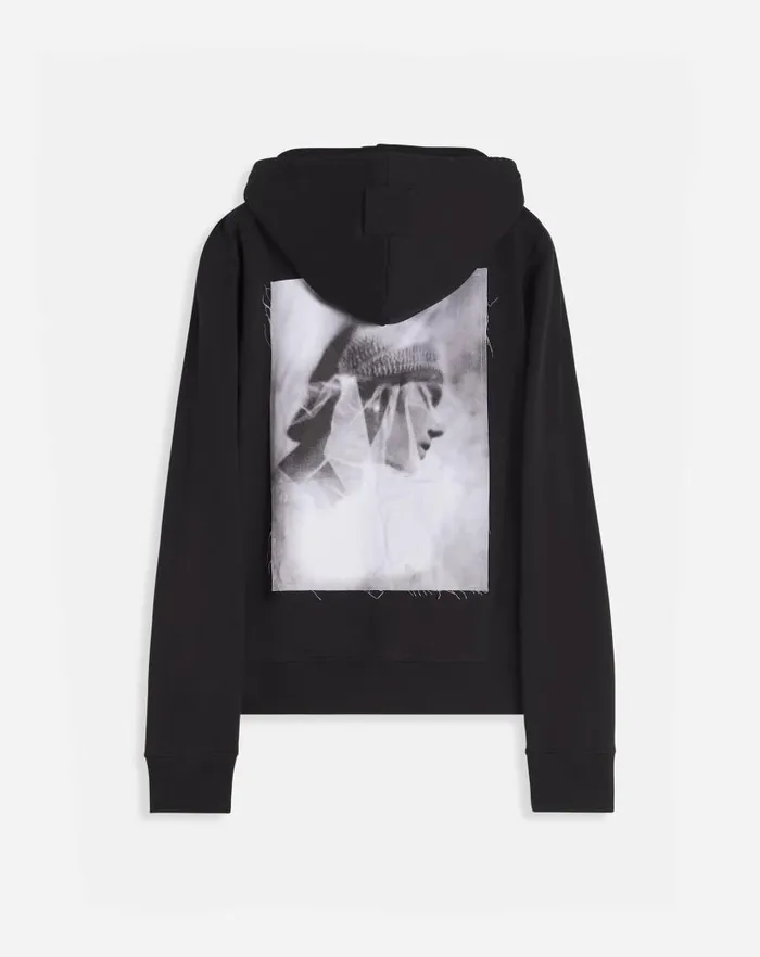 Men Lanvin Knitwear and Sweatshirts Archives Print Zipped Hoodie Black Men Lanvin Knitwear and Sweatshirts Archives Print Zipped Hoodie Black