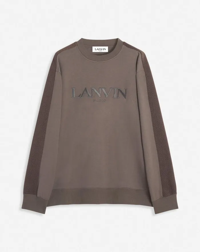 Men Lanvin Knitwear and Sweatshirts Curb Side Lanvin Embroidered Loosefitting Sweatshirt Shadow