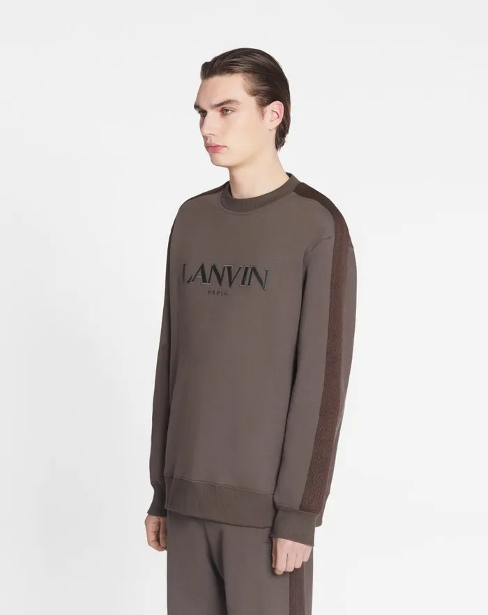 Men Lanvin Knitwear and Sweatshirts Curb Side Lanvin Embroidered Loosefitting Sweatshirt Shadow