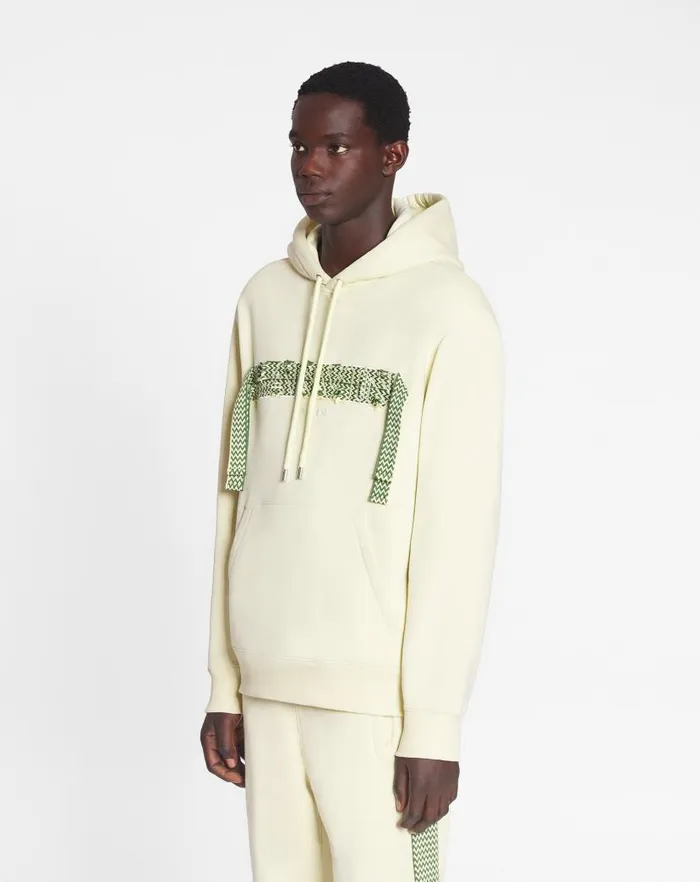 Men Lanvin Knitwear and Sweatshirts Lanvin Curb Lace Loosefit Hoodie Quartz